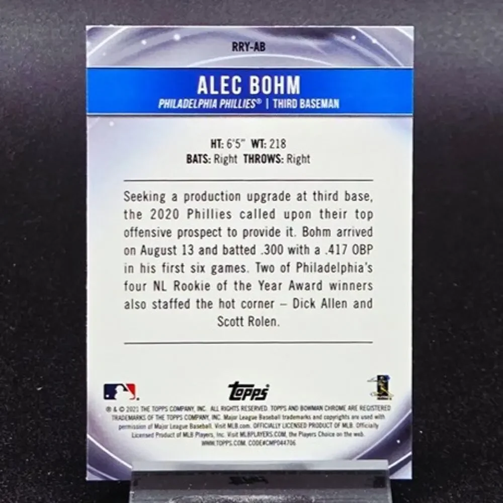 Alec Bohm Revolution Groove Rookie Mojo Certified Red /199 RC Phillies Star